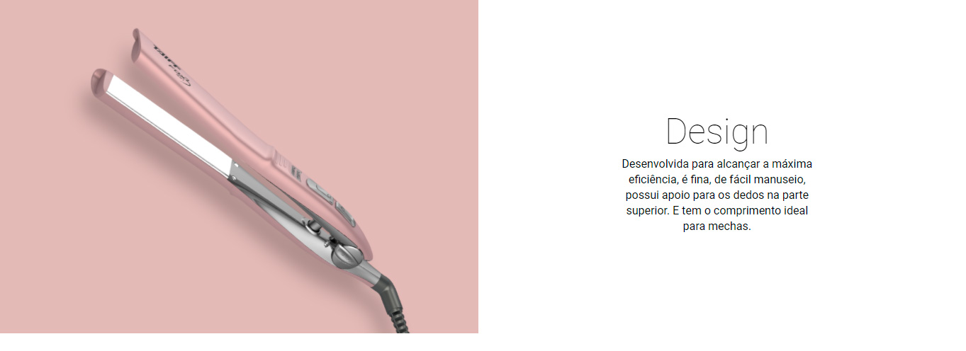 Chapinha Prancha Taiff Fox 200 e 230°C com Emissão de Íons e Cabo Giratório Rose - Bivolt